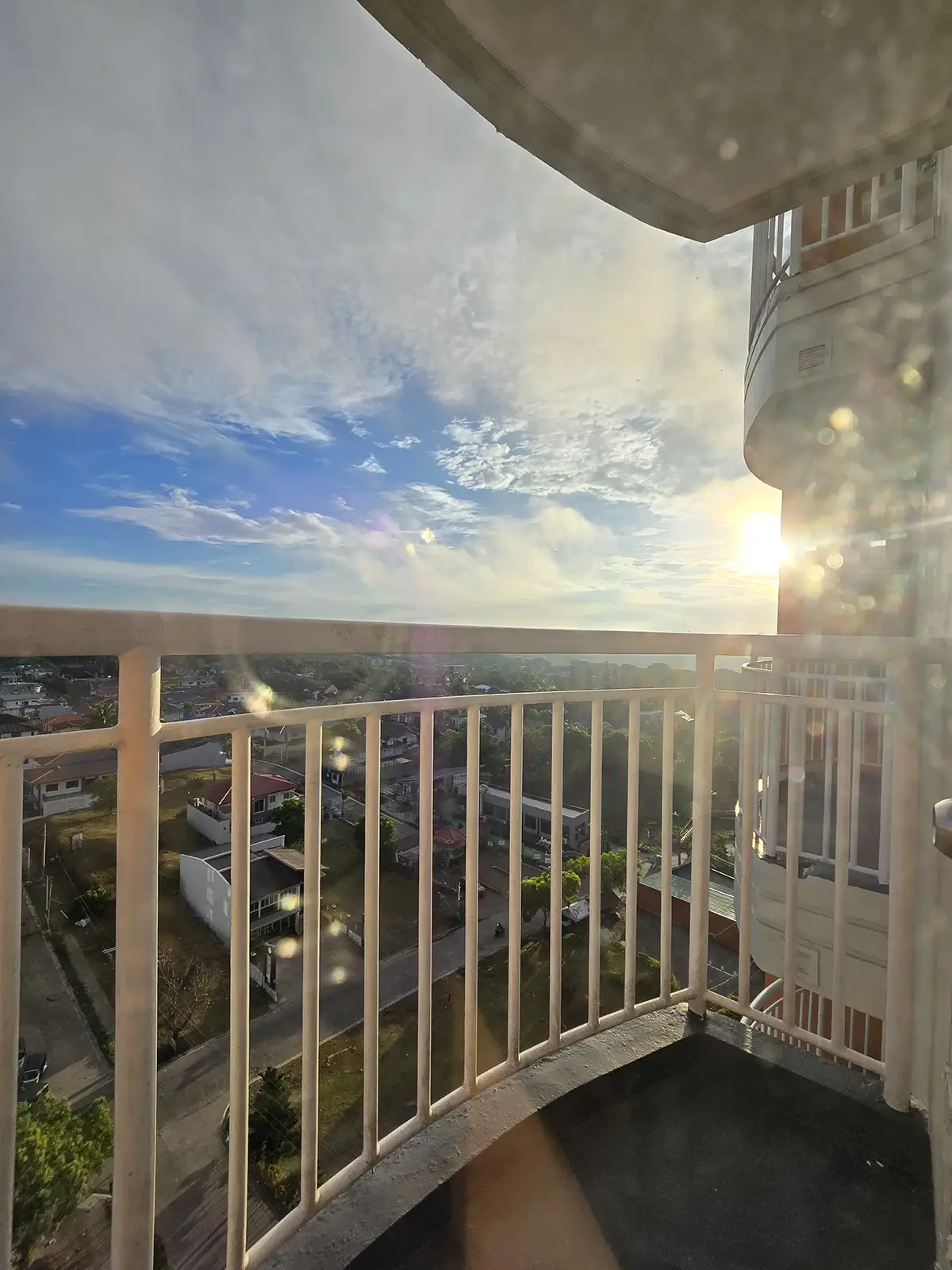 Private balcony overlooking Tagaytay in warm late-afternoon light
